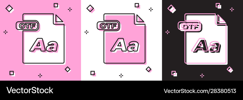 Set otf file document download button icon Set otf file document download button icon vector image
