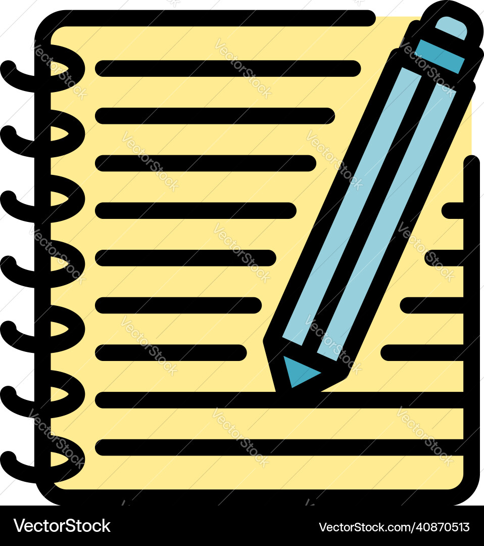 Student notebook icon color outline Student notebook icon color outline Vector Image