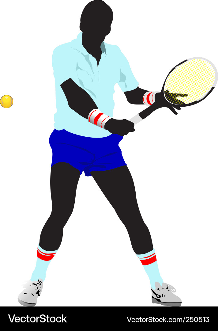 Tennis Player Silhouette Vector Image