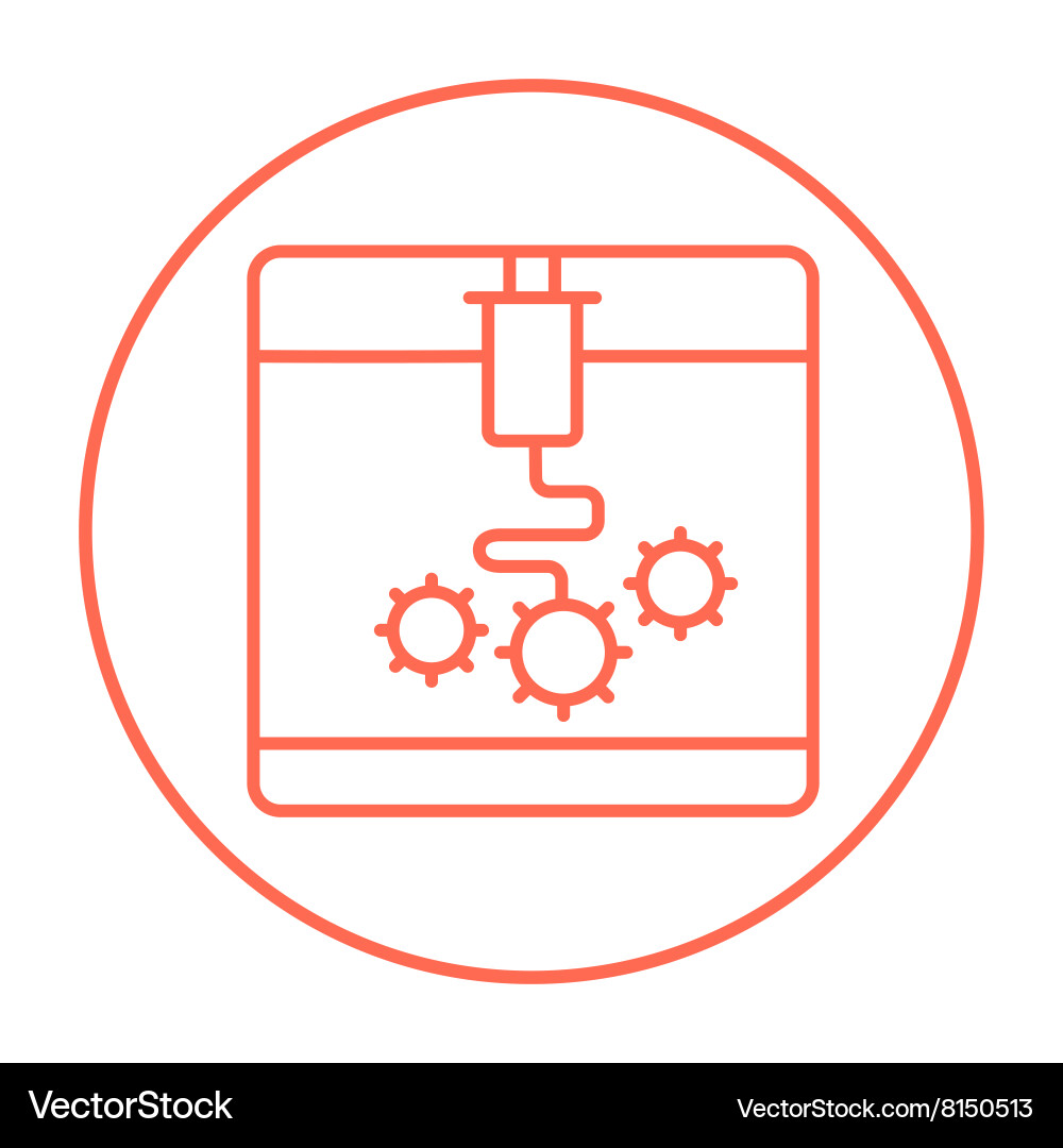 Tree d printing line icon Vector Image