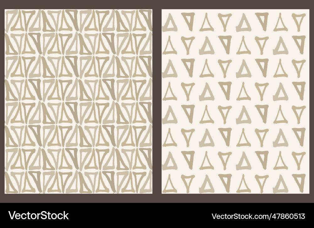 Triangle shape ethnic seamless patterns set of 2 Triangle shape ethnic seamless patterns set of 2 Vector Image