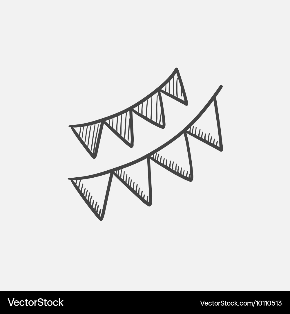 Triangular Festive Flags Icon vector image