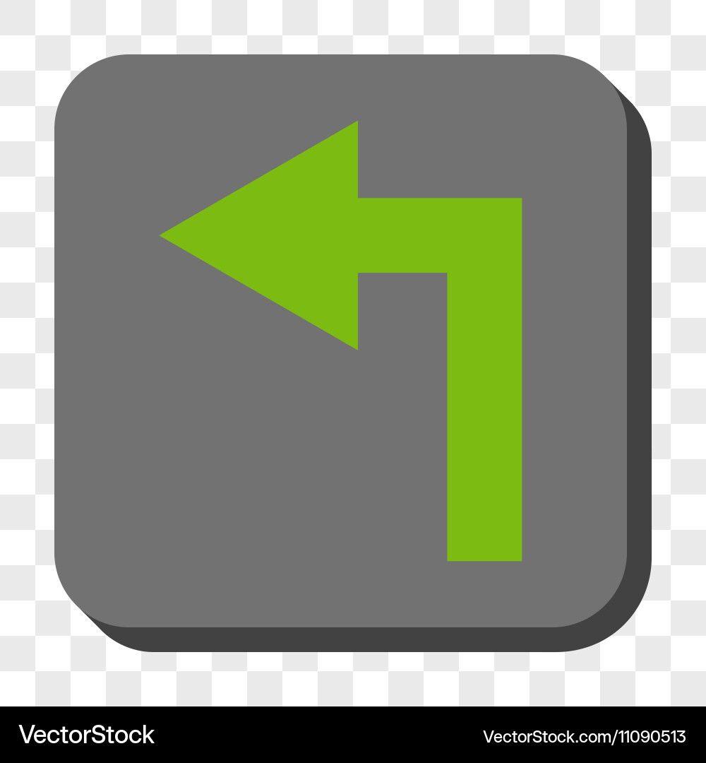 Turn left rounded square button vector image