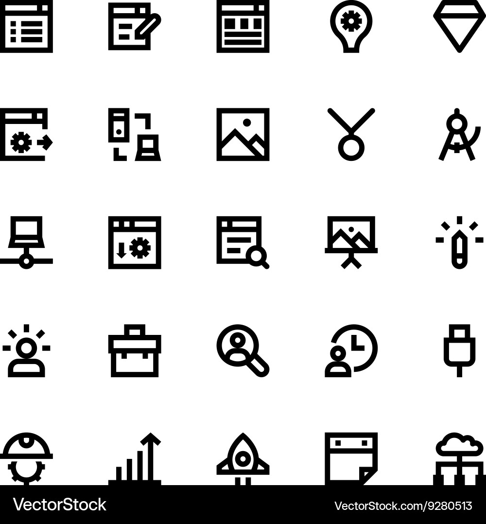 Web design and development icons 4 Vector Image