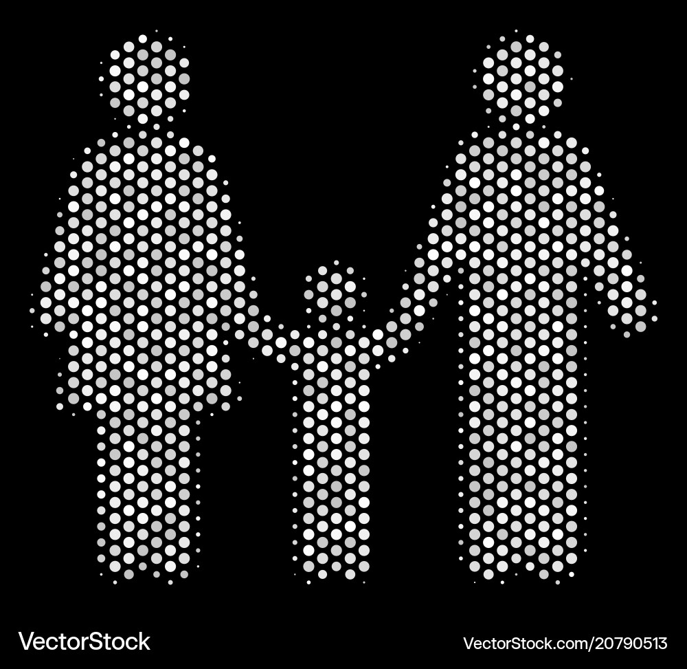 White pixelated family child icon White pixelated family child icon vector image