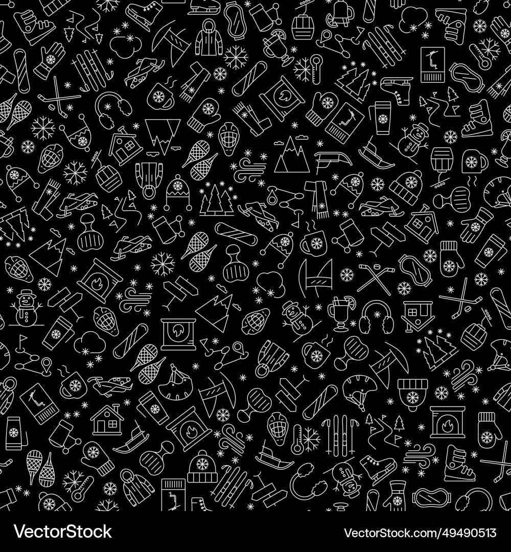 Winter active recreation and sports pattern Winter active recreation and sports pattern vector image
