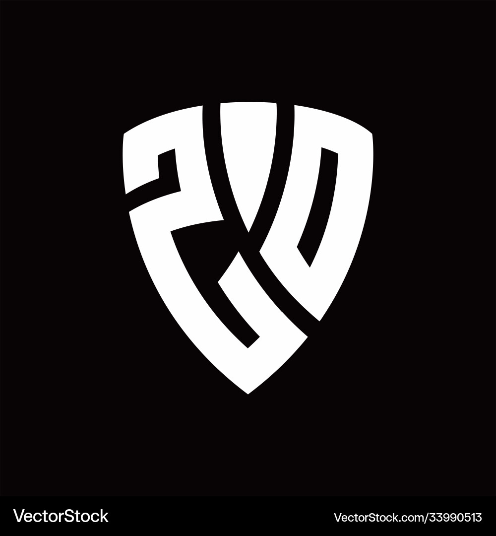 Zd logo monogram with shield elements shape Zd logo monogram with shield elements shape Vector Image