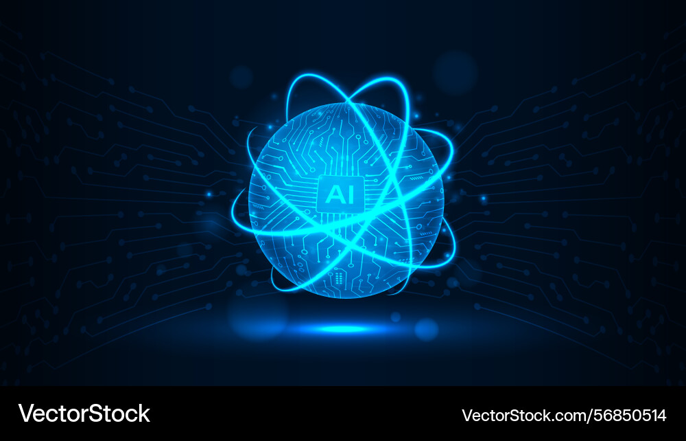 Abstract artificial intelligence global network Abstract artificial intelligence global network vector image