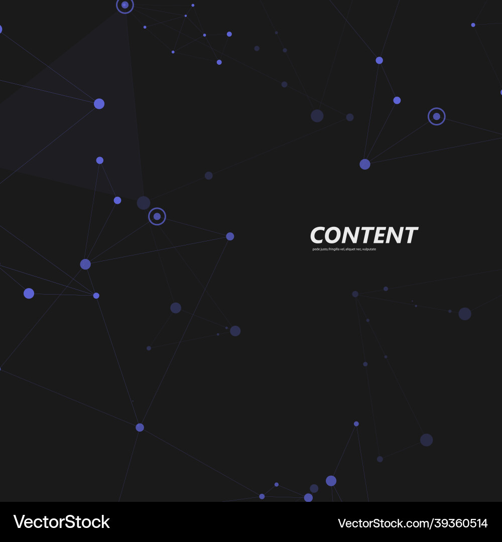 Abstract polygonal with connecting dots and lines vector image