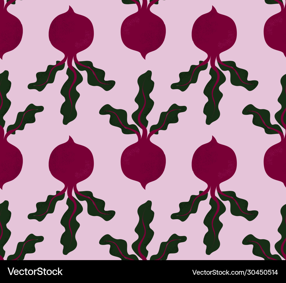 Beet pattern seamless texture with ripe beetroot Beet pattern seamless texture with ripe beetroot Vector Image