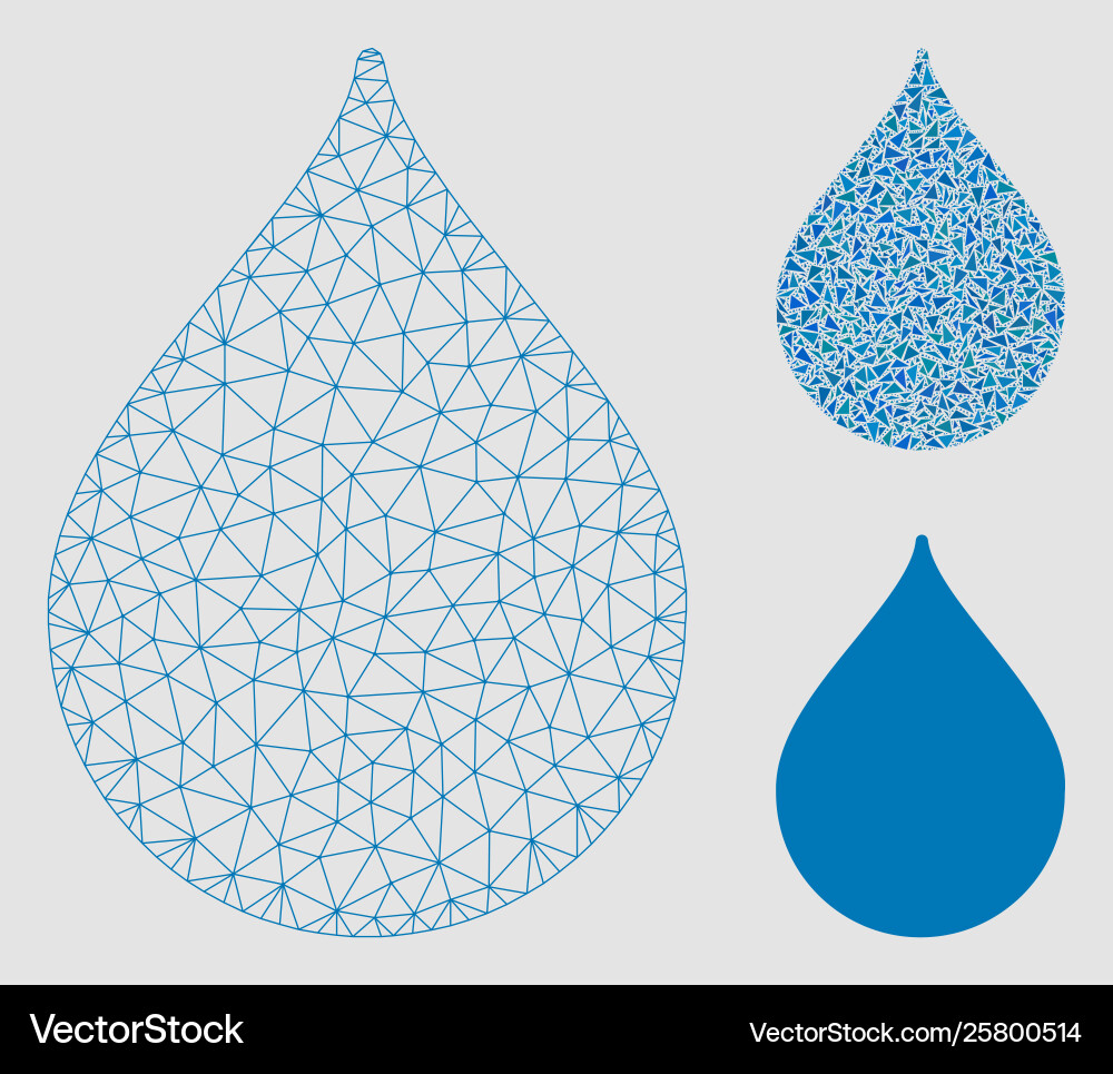 Drop mesh network model and triangle mosaic Drop mesh network model and triangle mosaic vector image