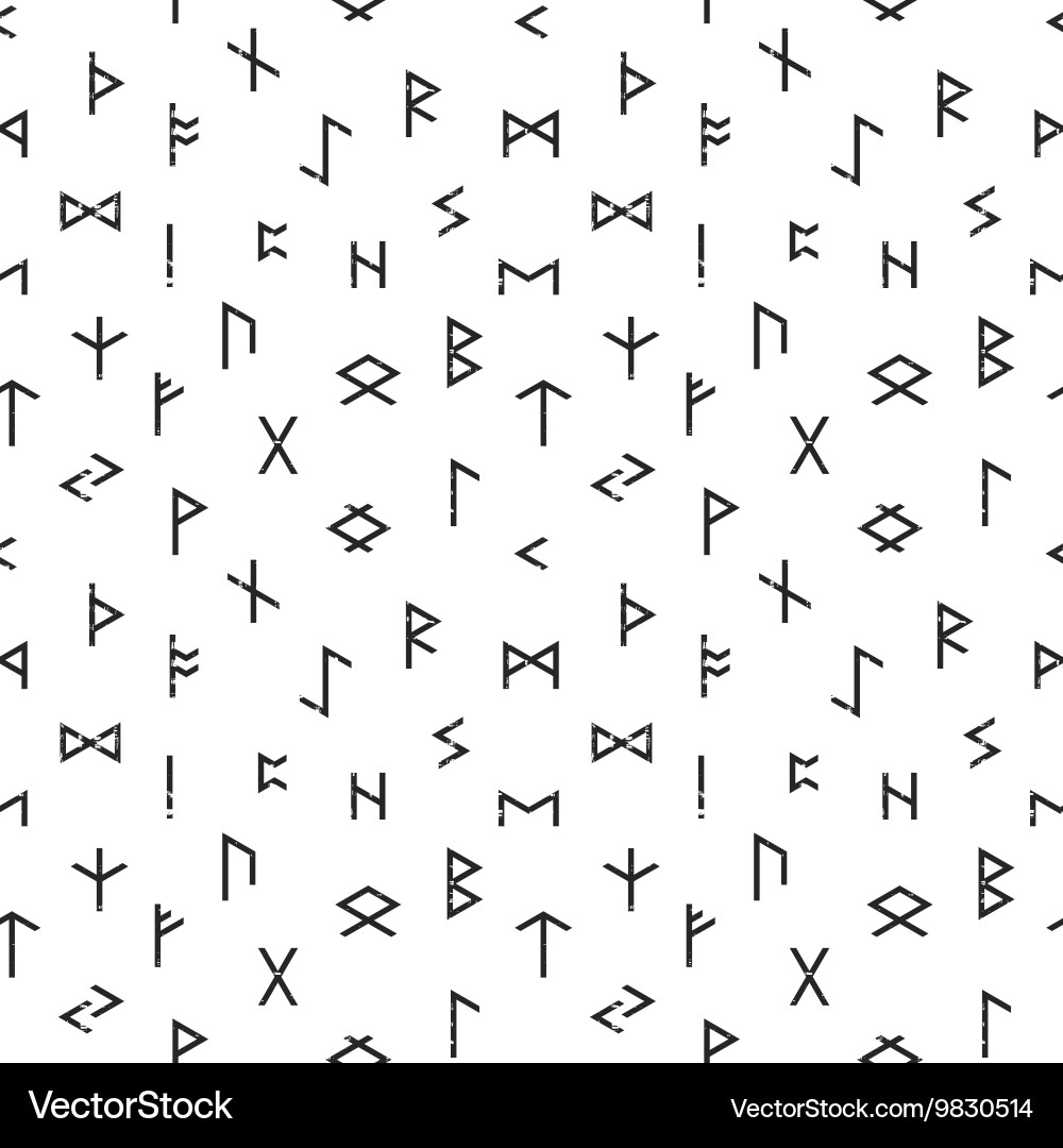 Elder Futhark Runes Pattern Royalty Free Vector Image