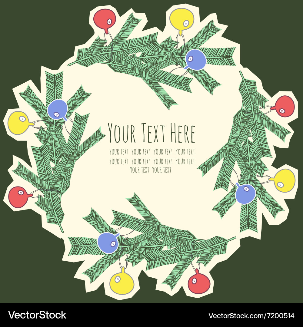 Frame for text with fir branches vector image