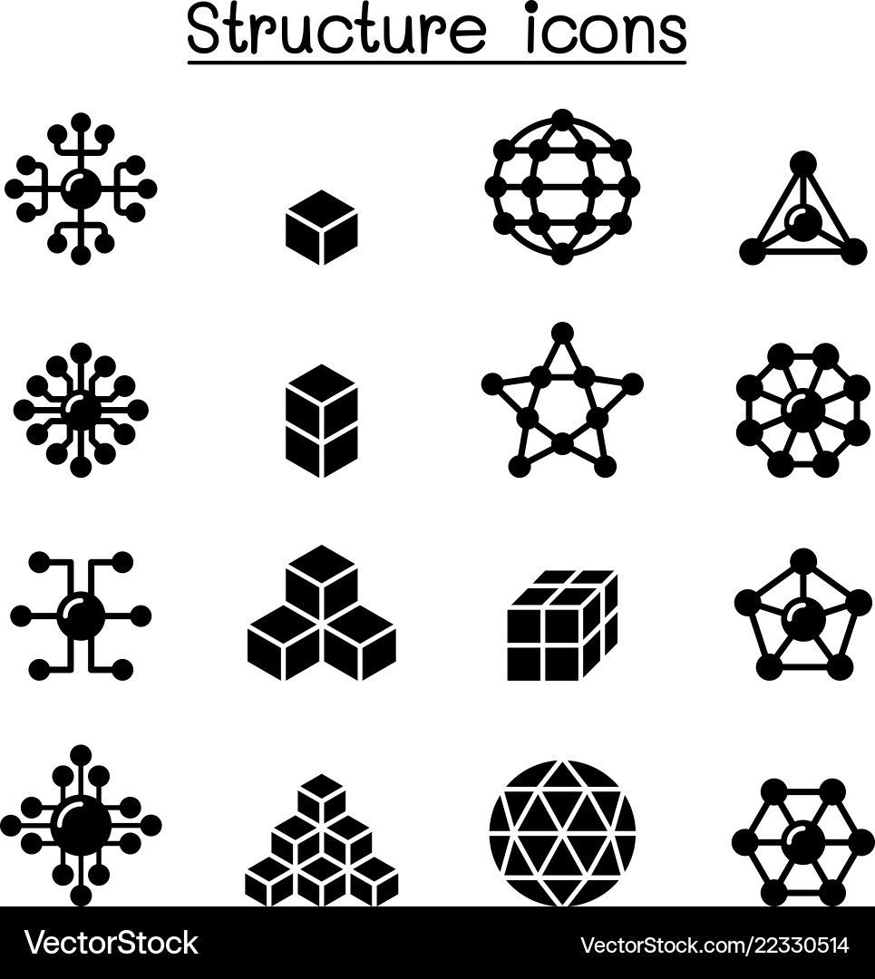 Geometric Structure Icon Set vector image