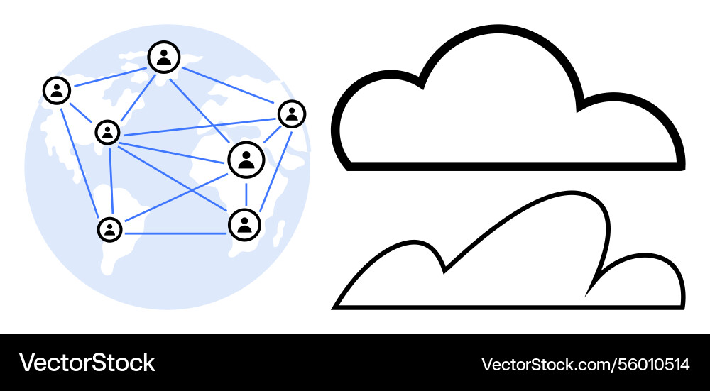 Global network connectivity with cloud computing Global network connectivity with cloud computing Vector Image