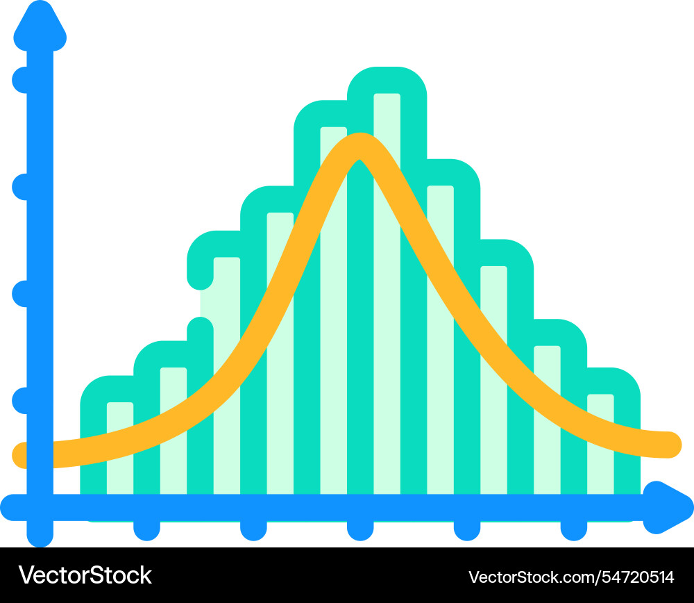 Histogram big data color icon Histogram big data color icon vector image
