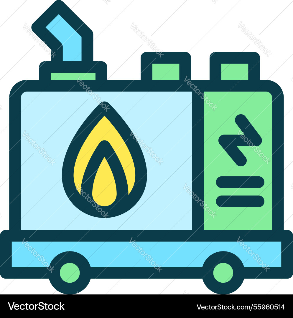 Icon line colored portable generator diesel Icon line colored portable generator diesel vector image