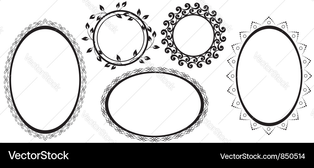 Intricate Black Frame Patterns Vector Image