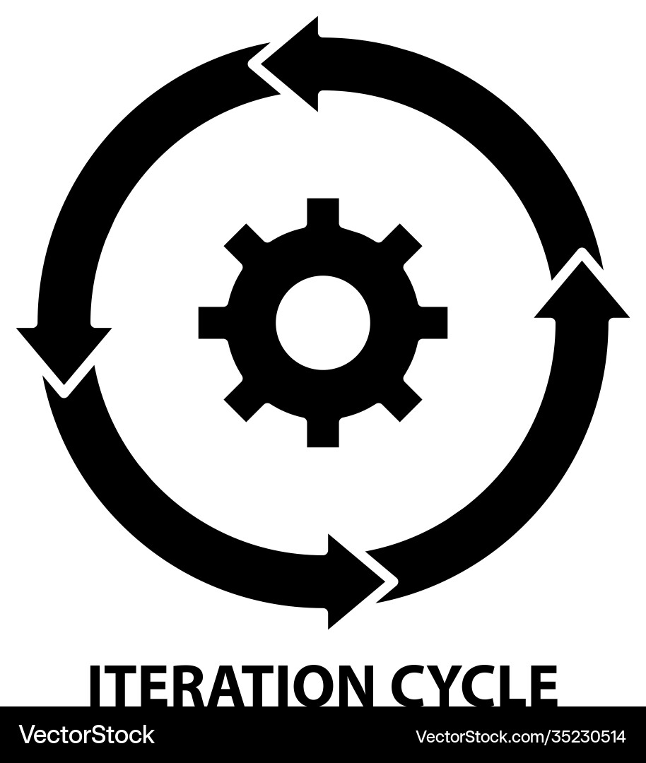 Iteration Cycle Icon - Workflow vector image