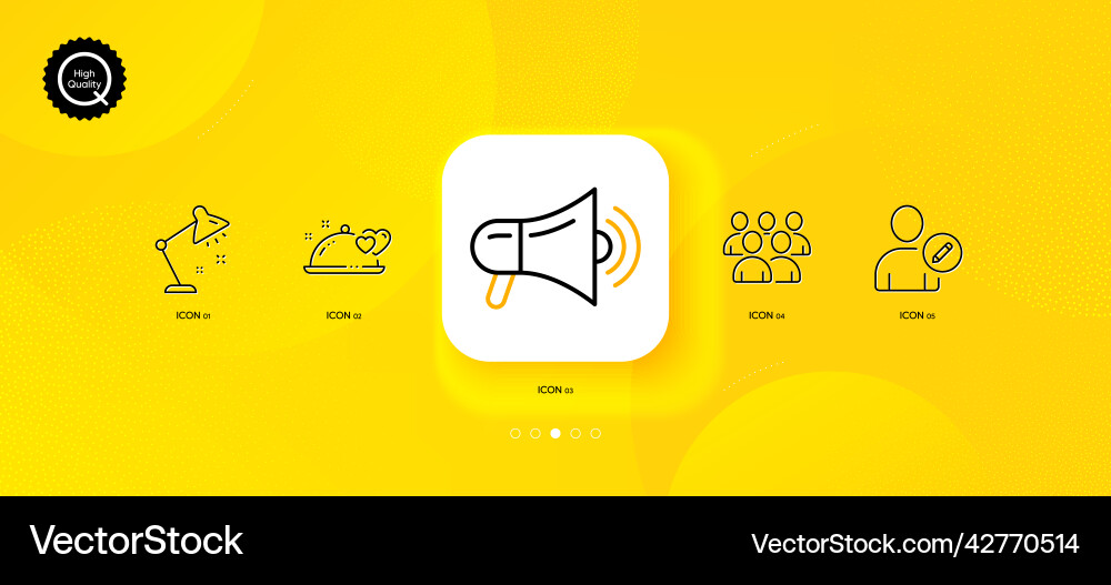 Megaphone table lamp and edit user minimal line Megaphone table lamp and edit user minimal line vector image