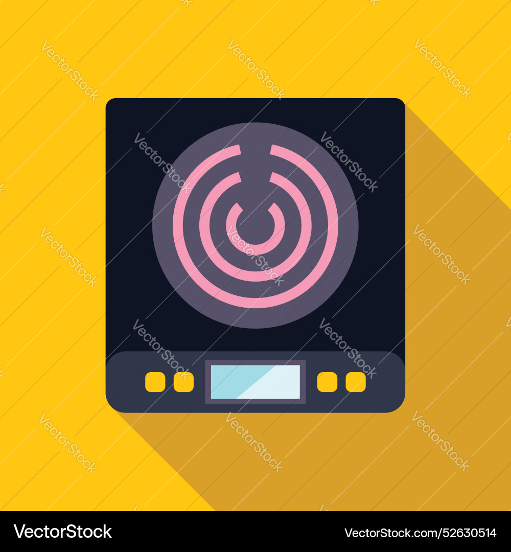 Modern induction cooker with a digital display Modern induction cooker with a digital display vector image
