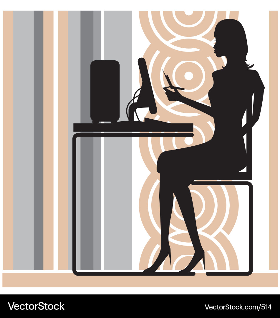 Moderne Büro Frau Vektorbild