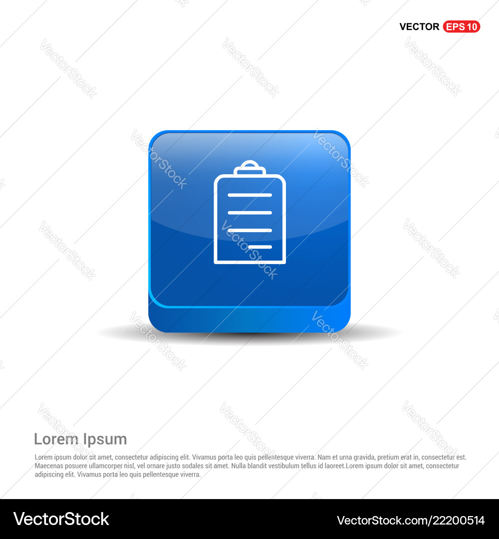 Notepad icon - 3d blue button Notepad icon - 3d blue button vector image