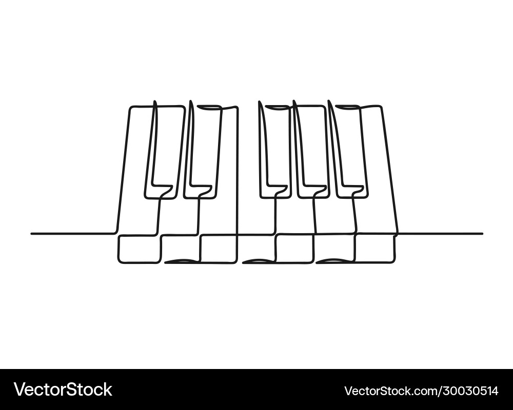 Piano Keyboard Line Art Vector Image
