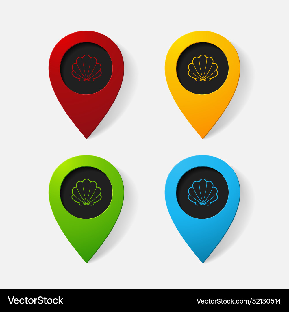 Realistic color pointer shell Vector Image