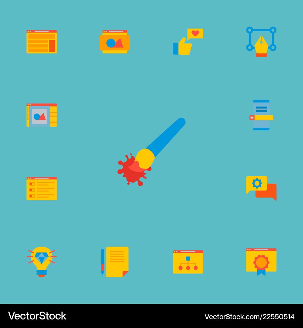 Set development icons flat style symbols Vector Image