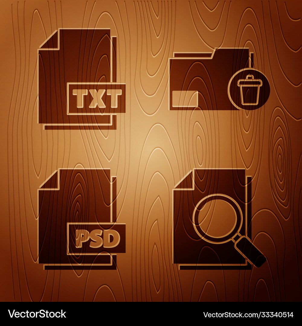 Set document with search txt file psd vector image