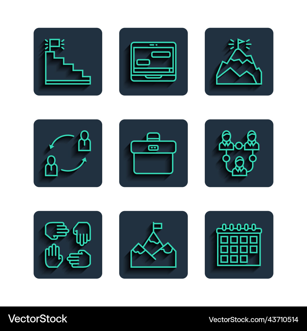 Set line project team base mountains with flag Set line project team base mountains with flag vector image
