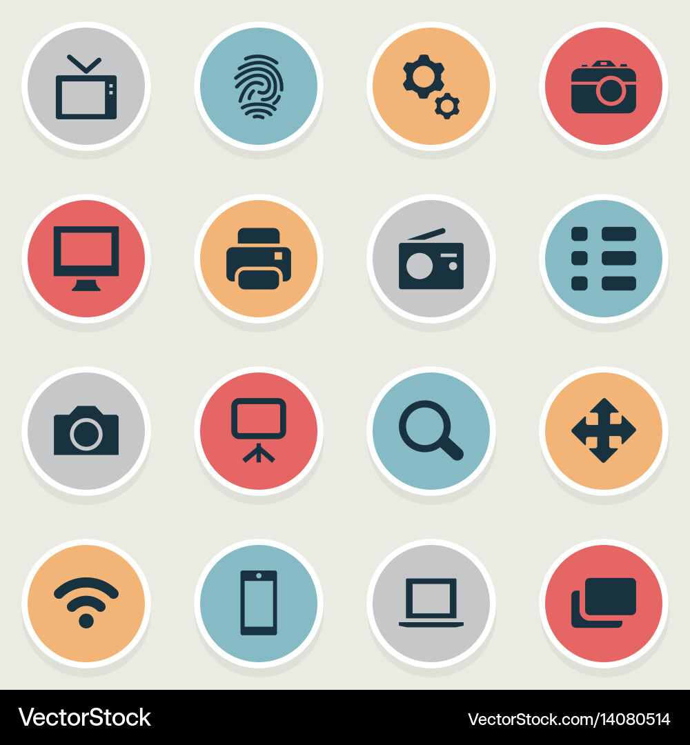Set of simple device icons Vector Image