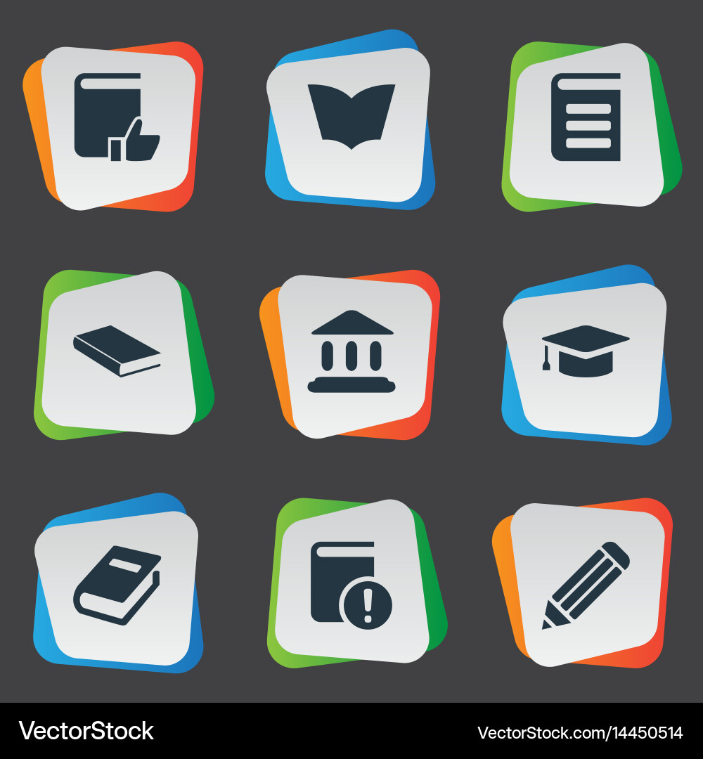 Set of simple knowledge icons vector image