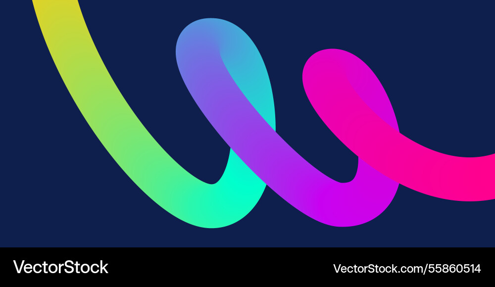 Template with colorful gradient squiggles shapes Vector Image
