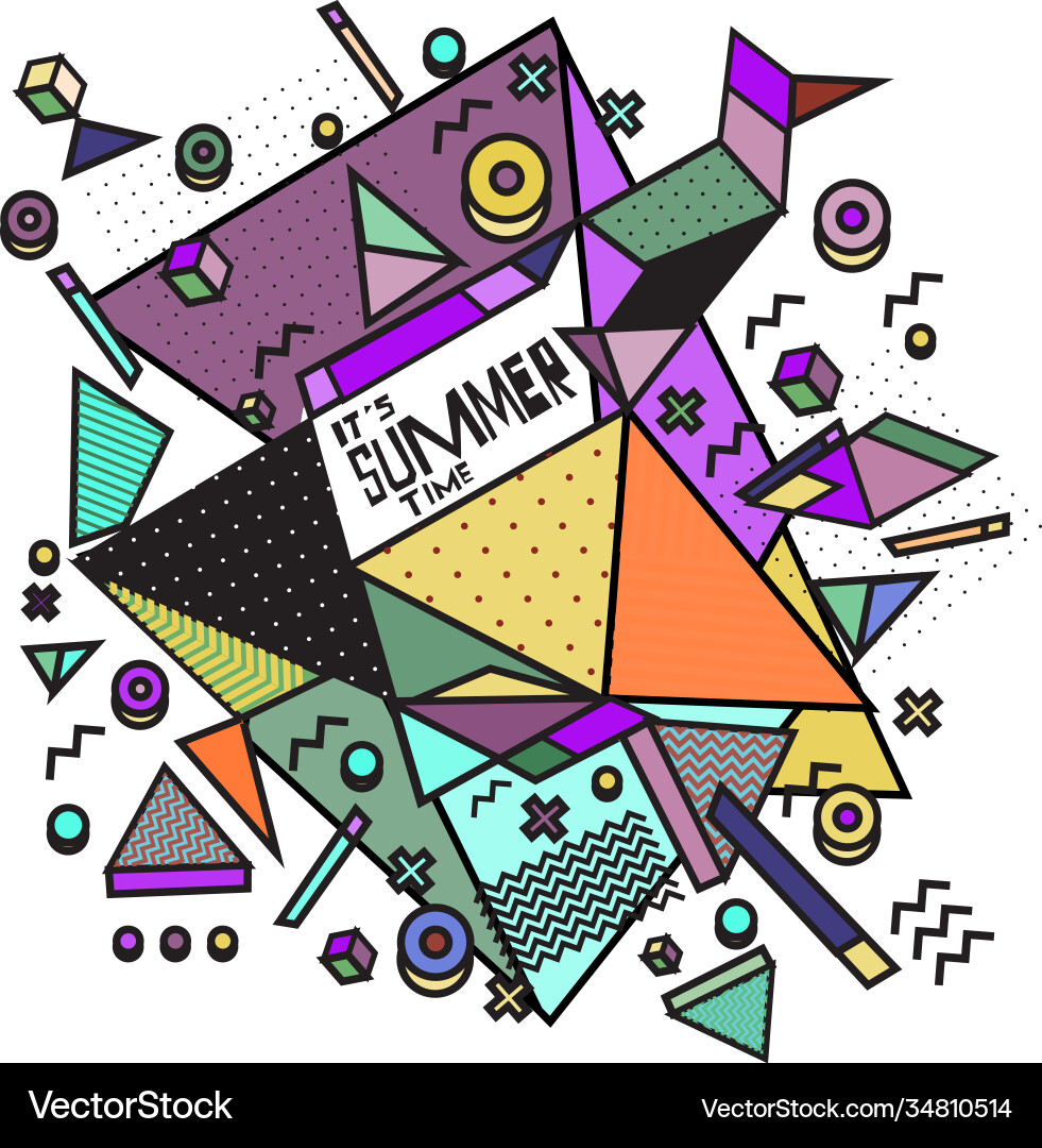 Triangle geometric forms for summer events vector image