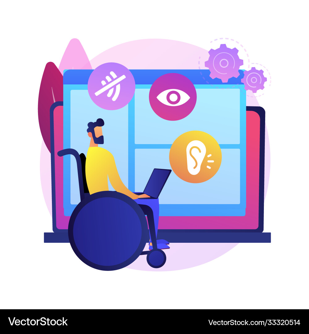 Web accessibility program abstract concept Web accessibility program abstract concept vector image