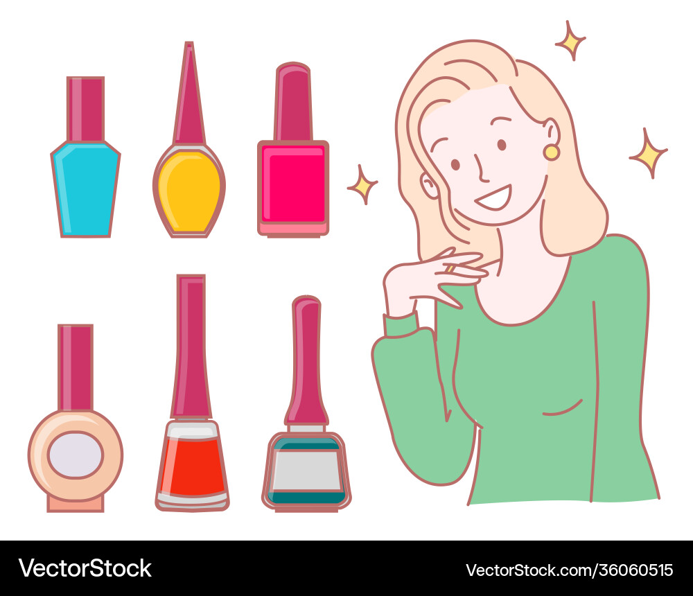 Beautiful cartoon character girl shining from Beautiful cartoon character girl shining from vector image