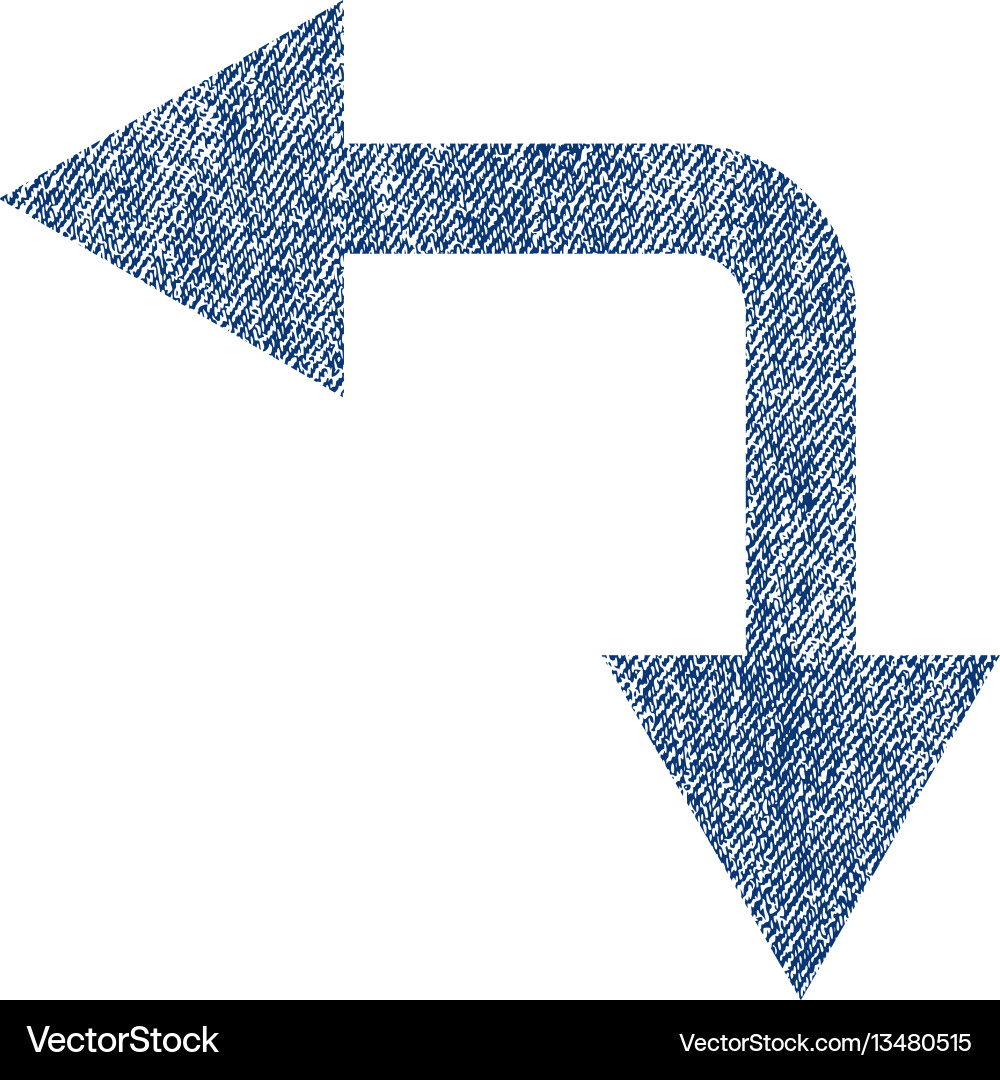 Bifurkation Pfeil links nach unten Stoff Texture Icon Bifurkation Pfeil links nach unten Stoff Texture Icon Vektorbild