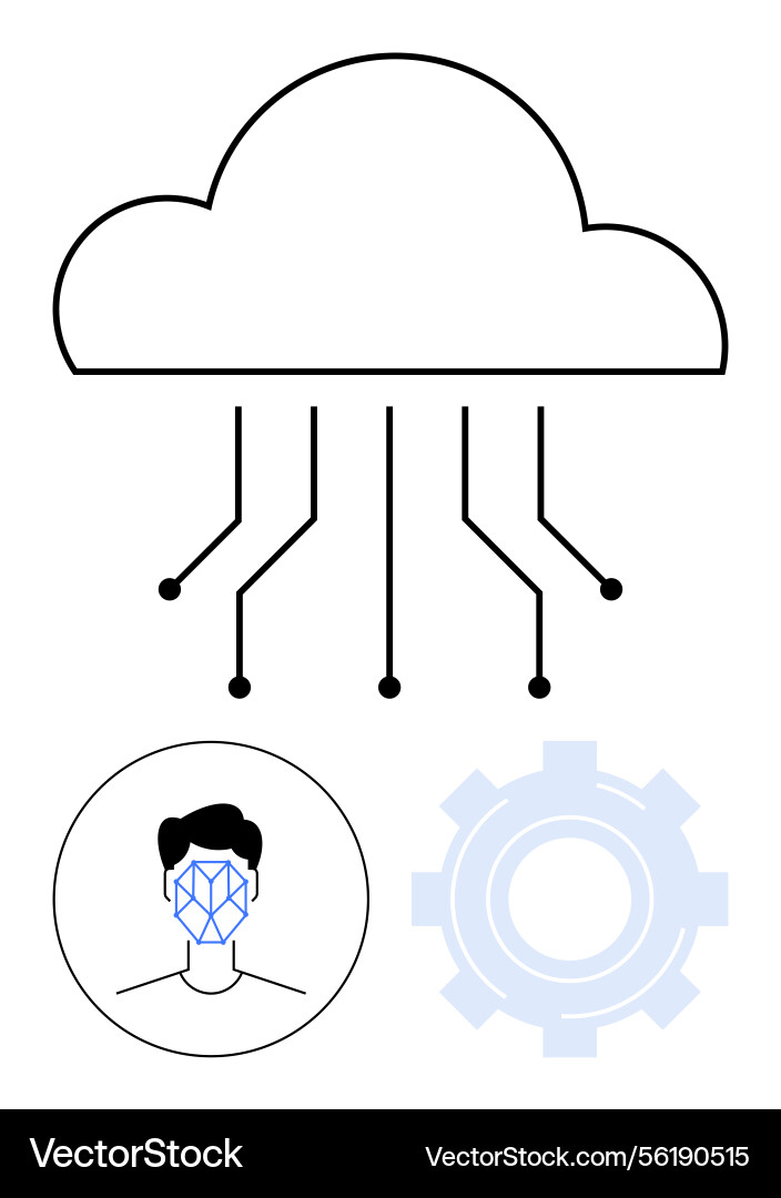 Cloud computing with biometric security Cloud computing with biometric security Vector Image
