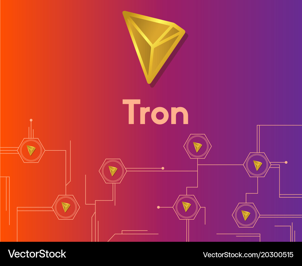 Cryptocurrency tron blockchain circuit background Vector Image