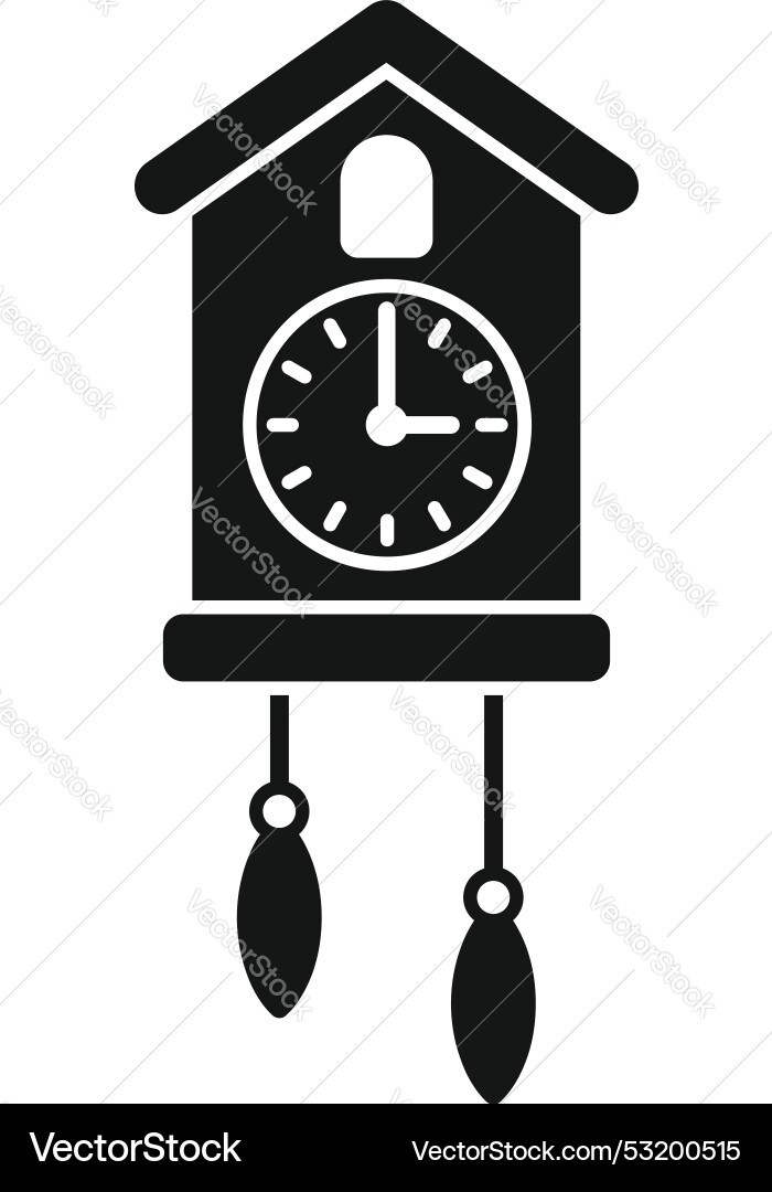 Cuckoo clock icon showing time passing Cuckoo clock icon showing time passing vector image