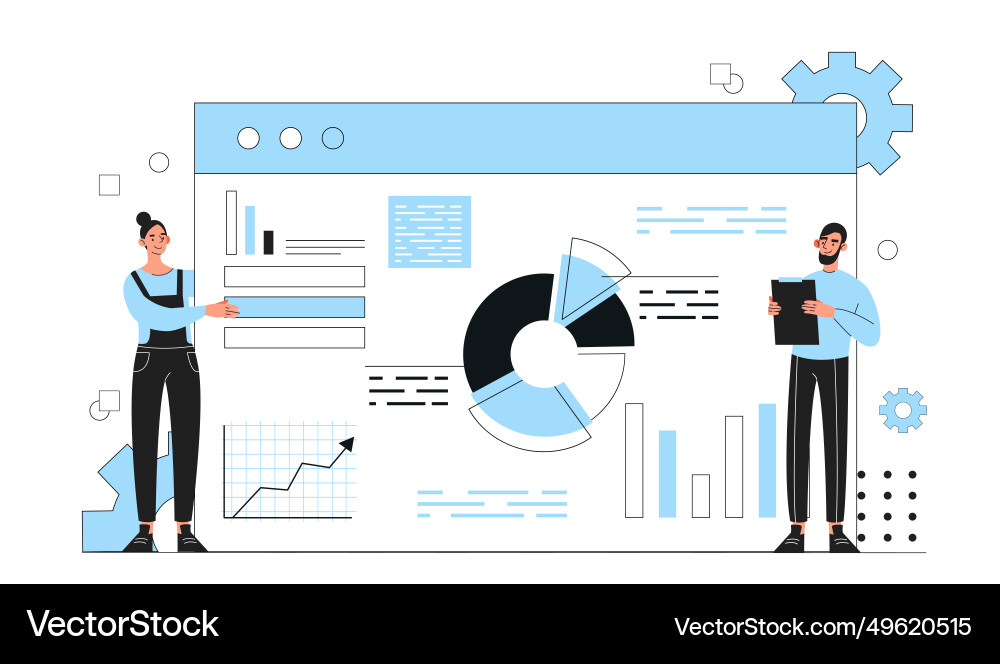 Data analytic scene concept Data analytic scene concept vector image