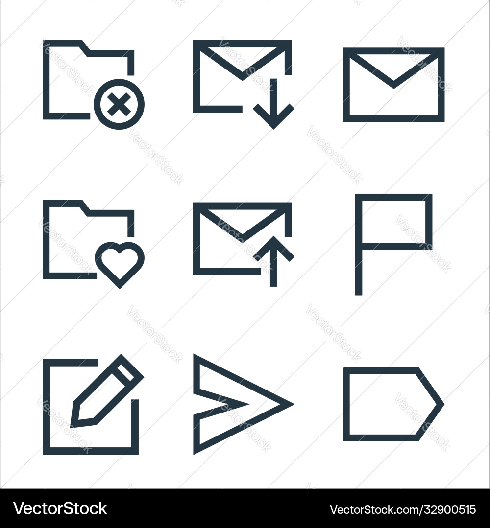 Email line icons linear set quality Email line icons linear set quality vector image