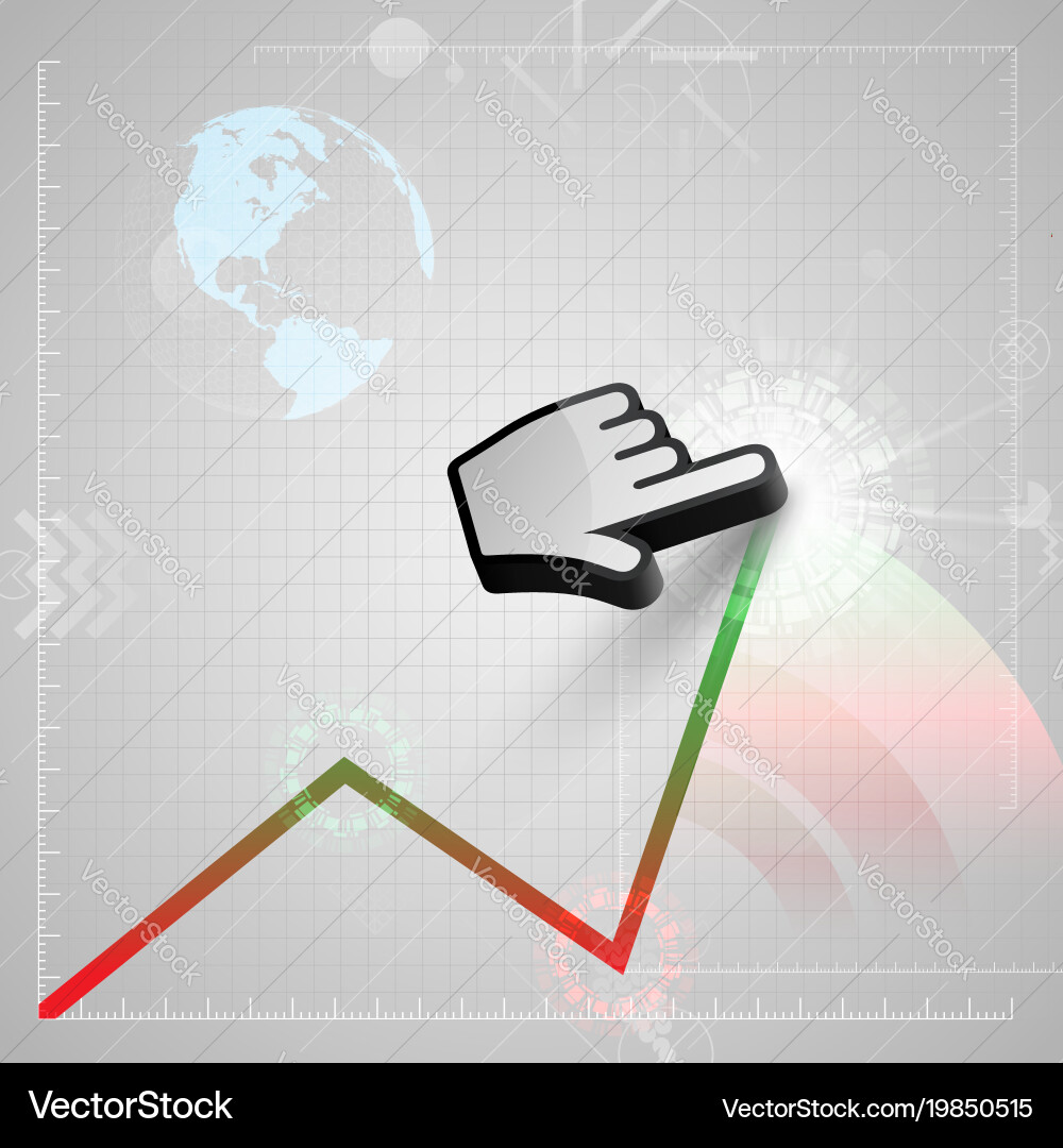 Graph and a cursor hand Vector Image