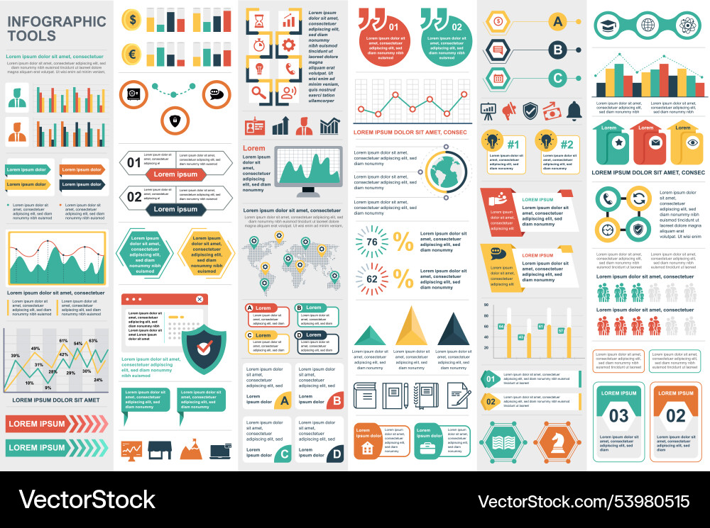 Infographic elements data visualization design Vector Image