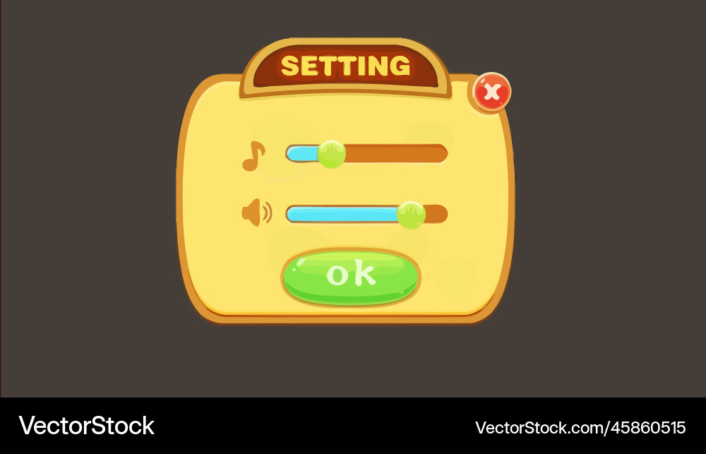 Komplettes Set von Level-Taste Spiel ui Pop-up-Symbol Vektorbild