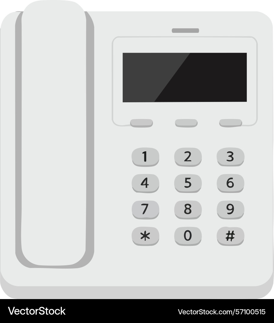 Landline telephone device with numeric keypad Landline telephone device with numeric keypad vector image
