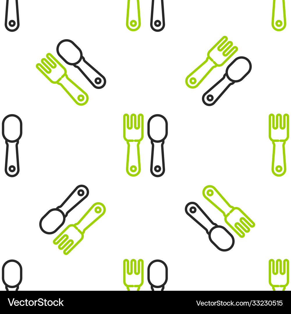 Line fork and spoon icon isolated seamless pattern Line fork and spoon icon isolated seamless pattern vector image