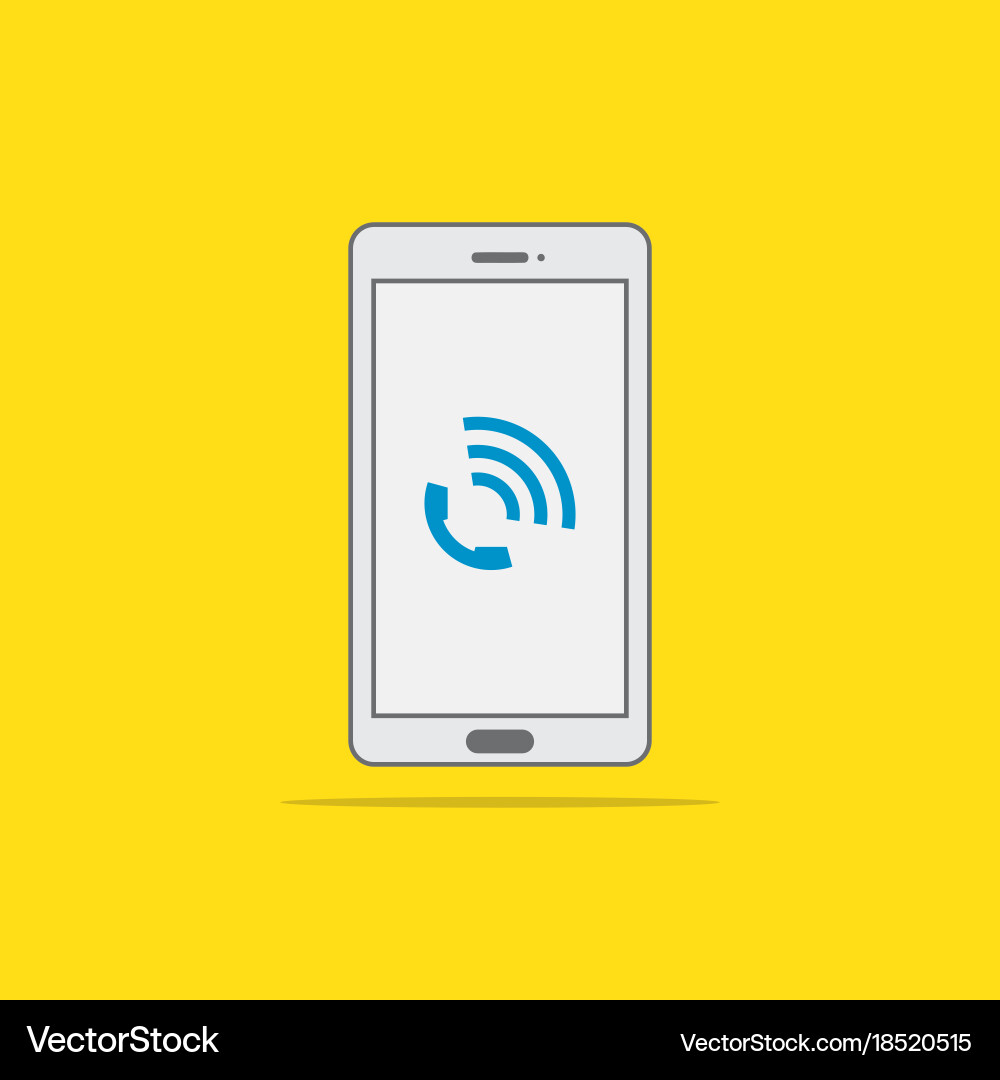 Phone call icon button on smartphone screen Vector Image